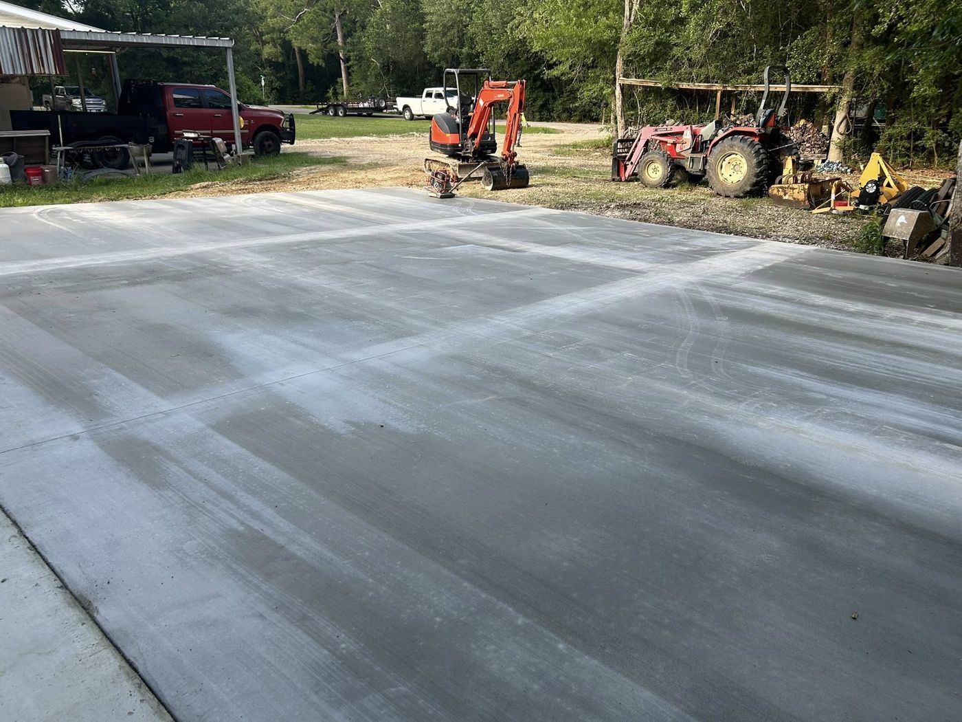 Poured and finished concrete foundation slab